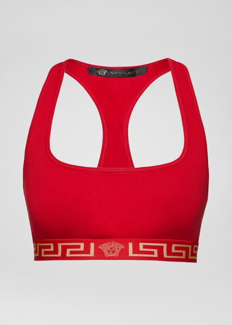 Versace Greca Border Bralette εσωρουχα γυναικεια κοκκινα | PRD65TS