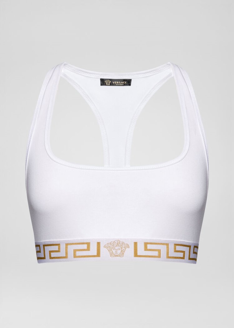 Versace Greca Border Bralette εσωρουχα γυναικεια ασπρα | R37DDX2