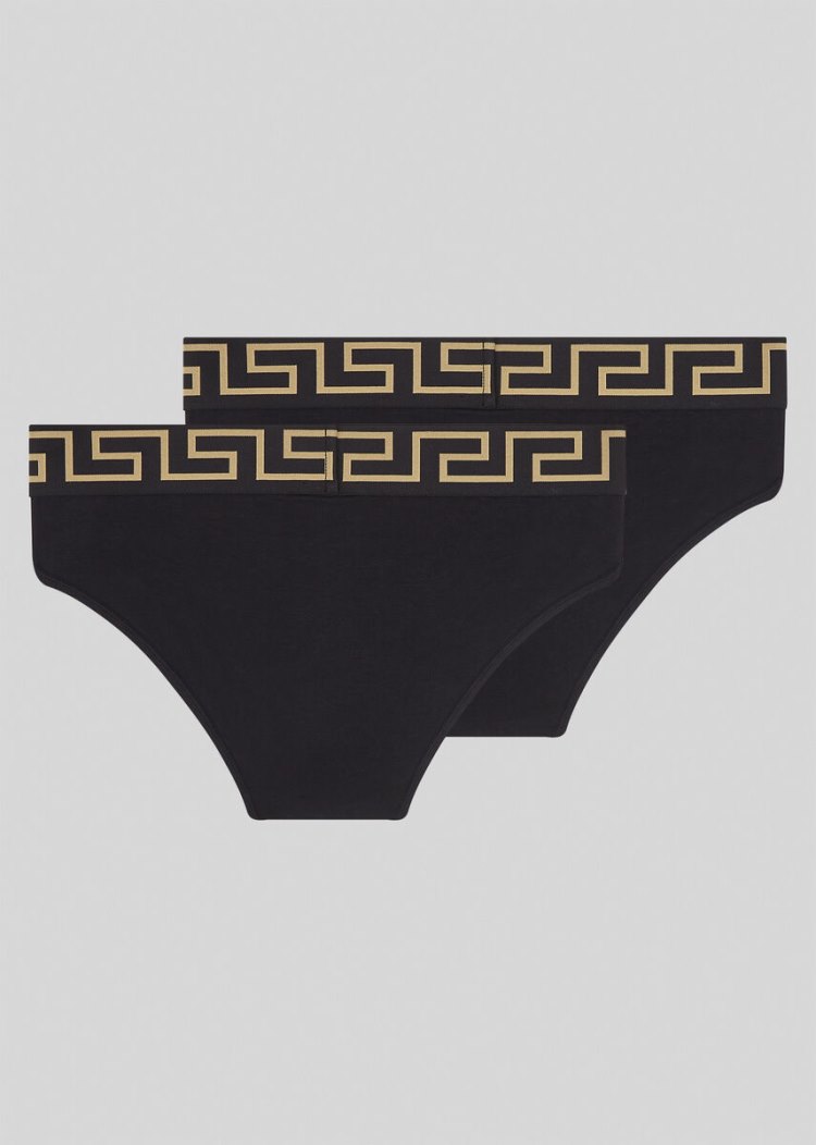 Versace Greca Border Briefs Bi-Pack εσωρουχα ανδρικα μαυρα | RR2D813