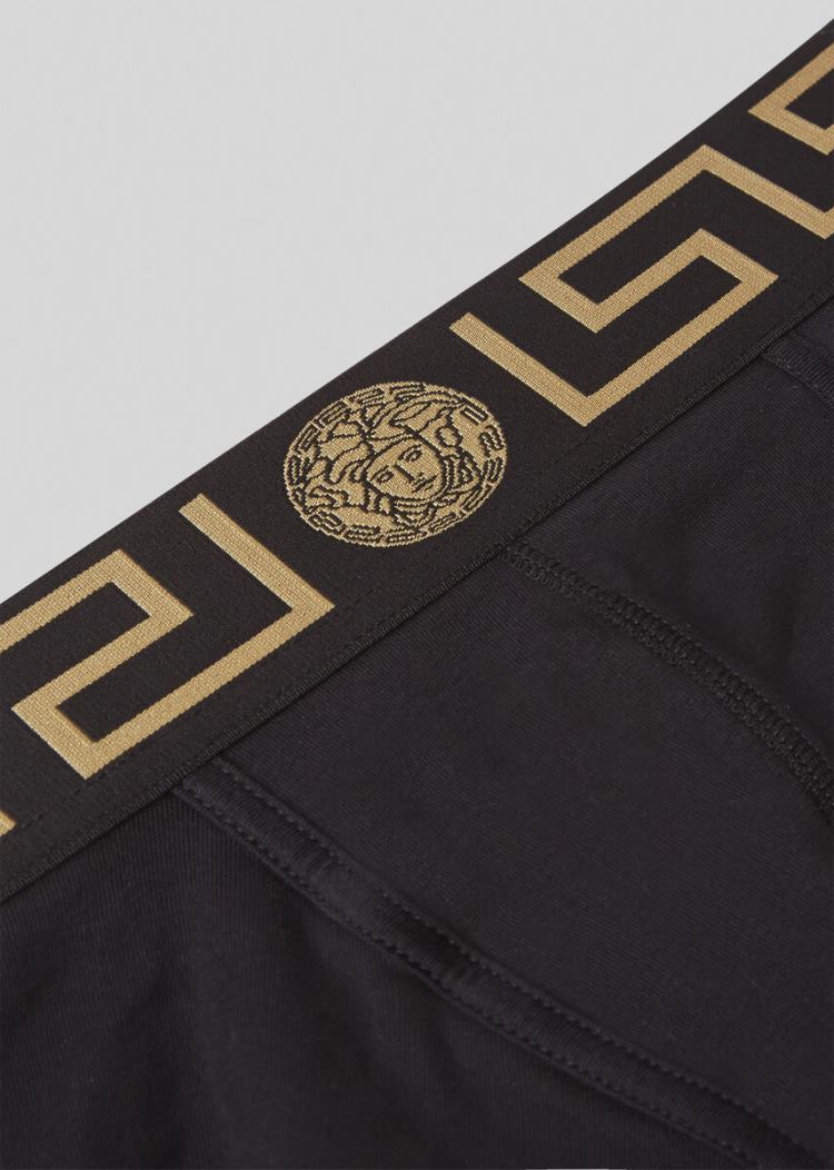 Versace Greca Border Briefs Tripac εσωρουχα ανδρικα μαυρα | 2M76T16