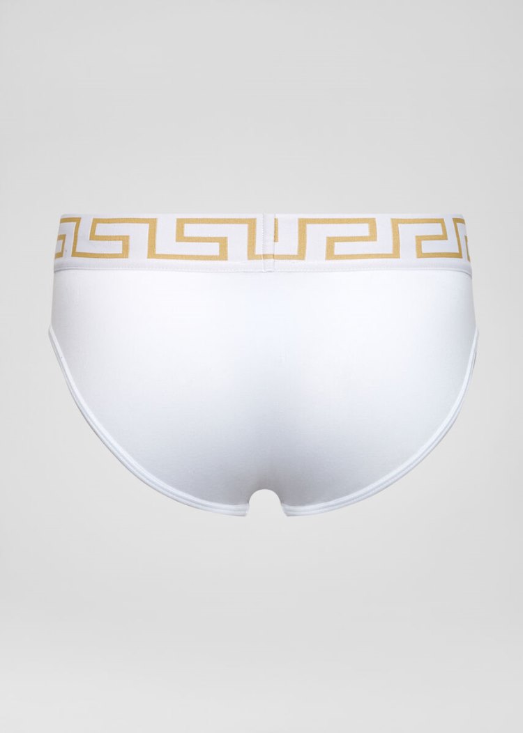 Versace Greca Border Briefs εσωρουχα ανδρικα ασπρα | PQ5LRTH
