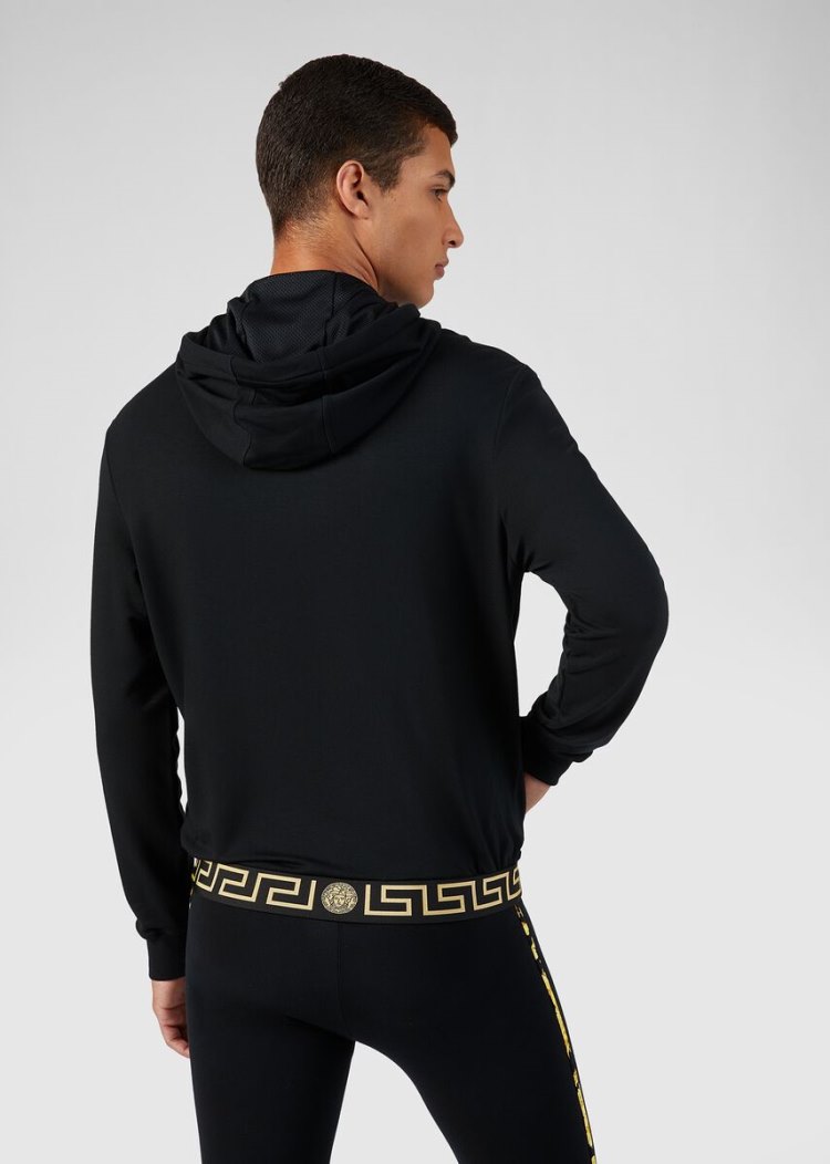 Versace Greca Border Gym Jacket μπουφαν ανδρικα μαυρα | 6T1U8IP