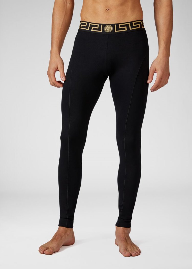 Versace Greca Border Gym Leggings κολαν ανδρικα μαυρα | CQ4DBEX