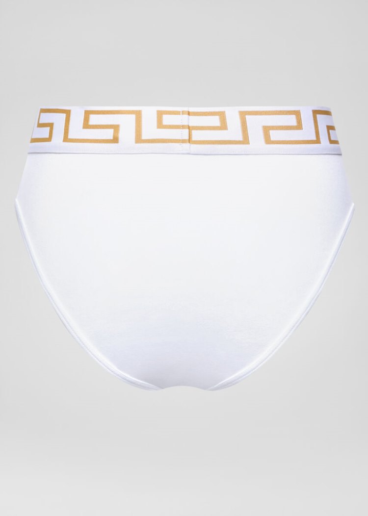 Versace Greca Border High Leg Briefs εσωρουχα γυναικεια ασπρα | 6L2JXYC