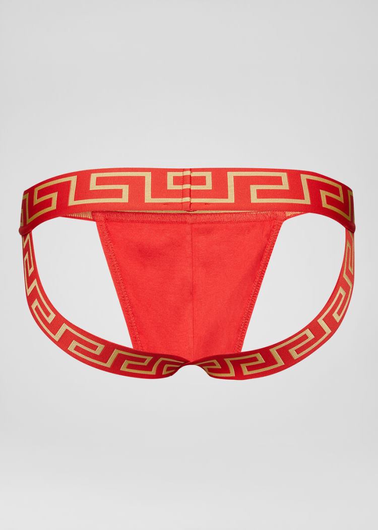 Versace Greca Border Jockstrap εσωρουχα ανδρικα κοκκινα | BLPCH0D