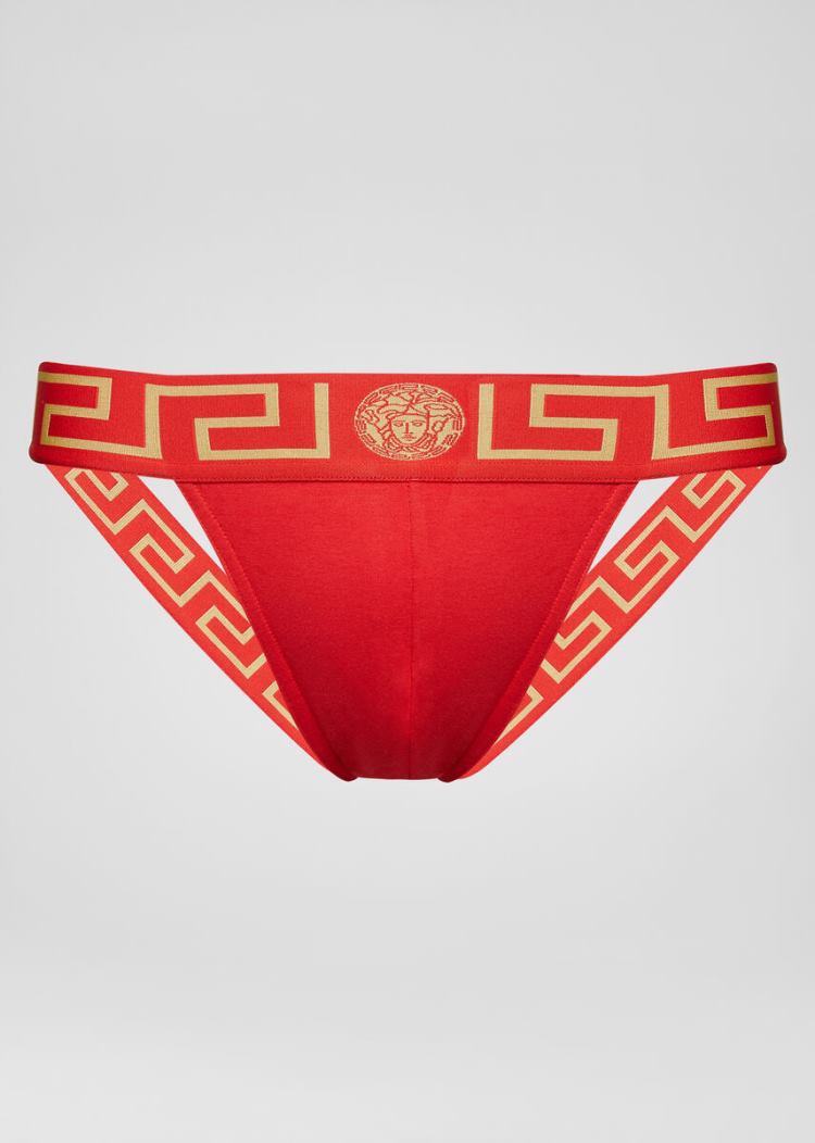 Versace Greca Border Jockstrap εσωρουχα ανδρικα κοκκινα | BLPCH0D