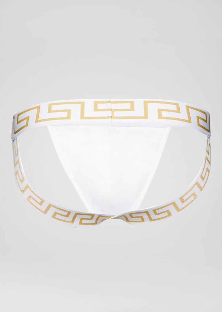 Versace Greca Border Jockstrap εσωρουχα ανδρικα ασπρα | XU7JEK5