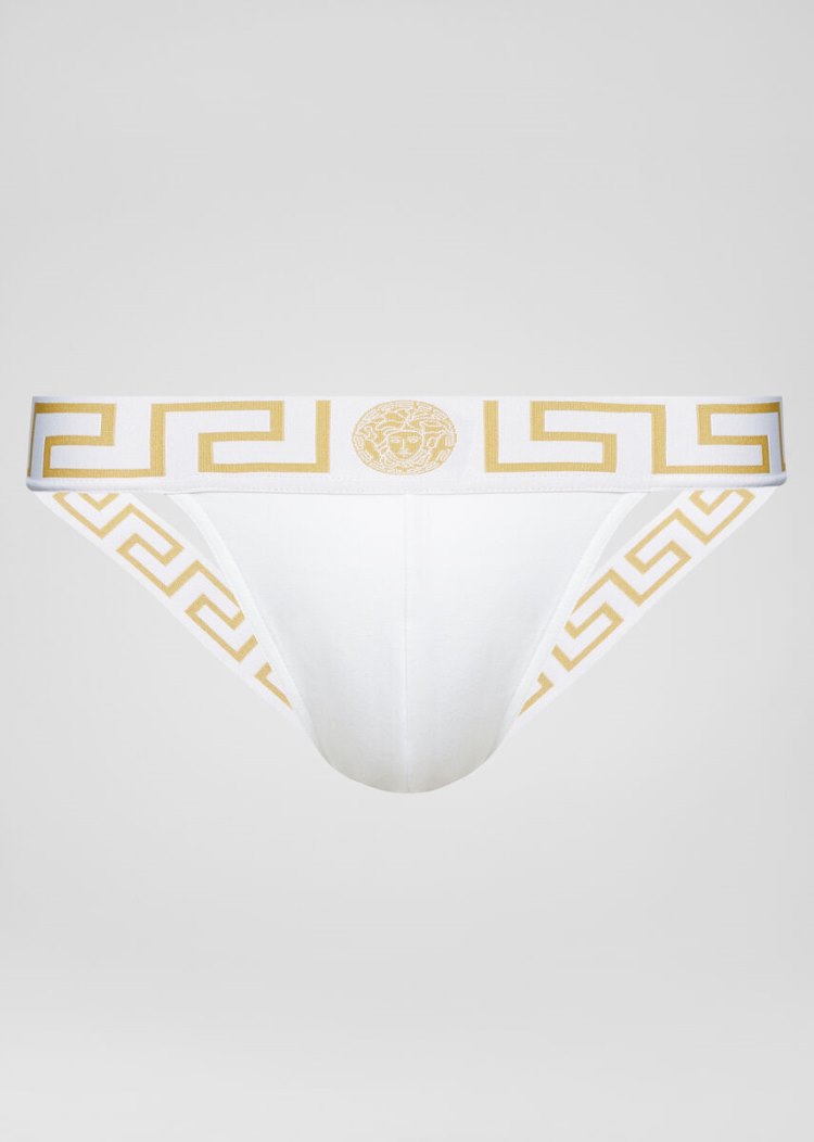 Versace Greca Border Jockstrap εσωρουχα ανδρικα ασπρα | XU7JEK5