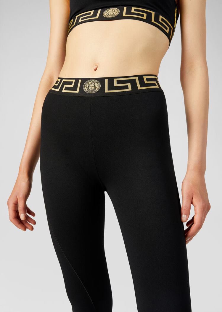 Versace Greca Border Leggings κολαν γυναικεια μαυρα | 5U5KRJG