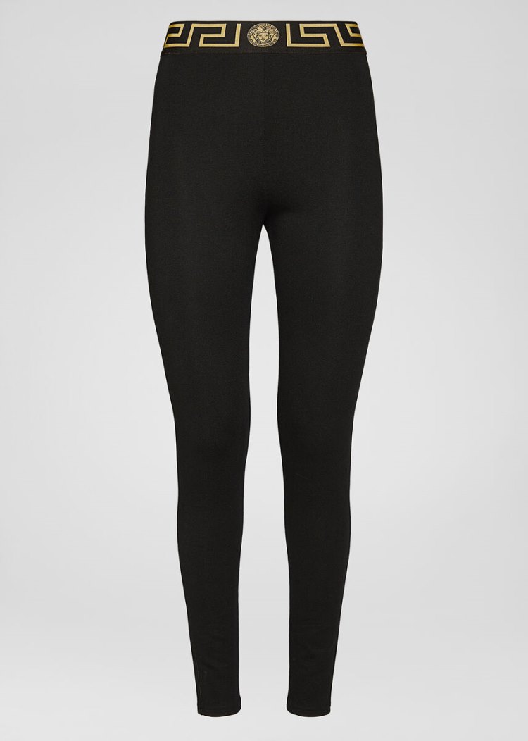 Versace Greca Border Leggings κολαν γυναικεια μαυρα | 5U5KRJG