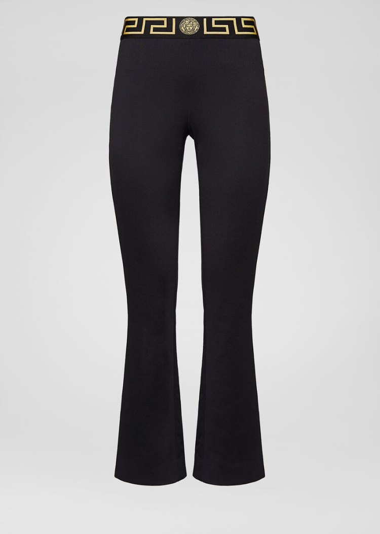 Versace Greca Border Print Gym Pants παντελονι γυναικεια μαυρα | 1EC2IMJ