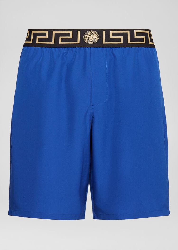 Versace Greca Border Print Swim Trunks μαγιό ανδρικα μπλε | 3OKUMDX