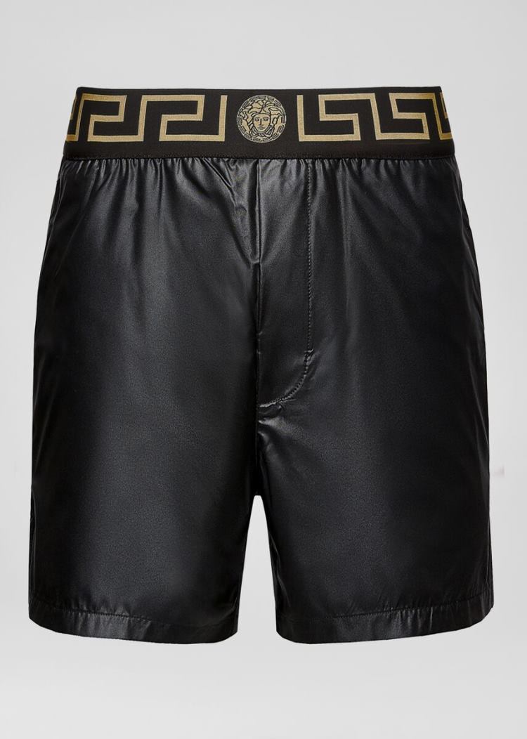 Versace Greca Border Print Swim Trunks μαγιό ανδρικα μαυρα | RHVVENK