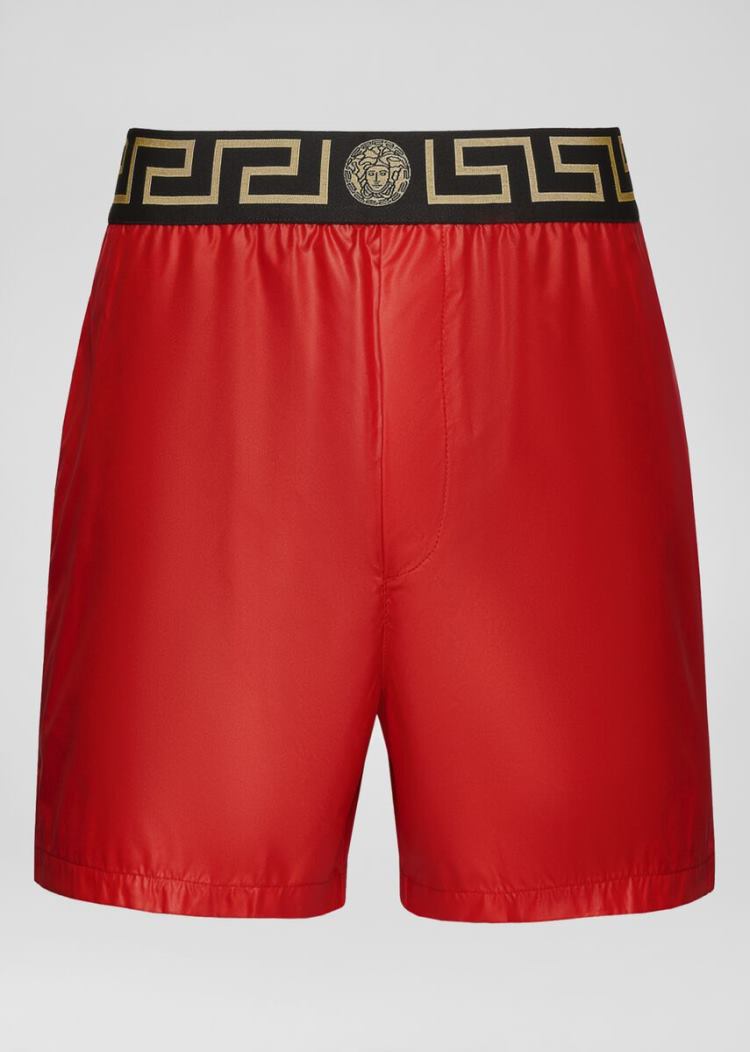 Versace Greca Border Print Swim Trunks μαγιό ανδρικα κοκκινα | WF900EP