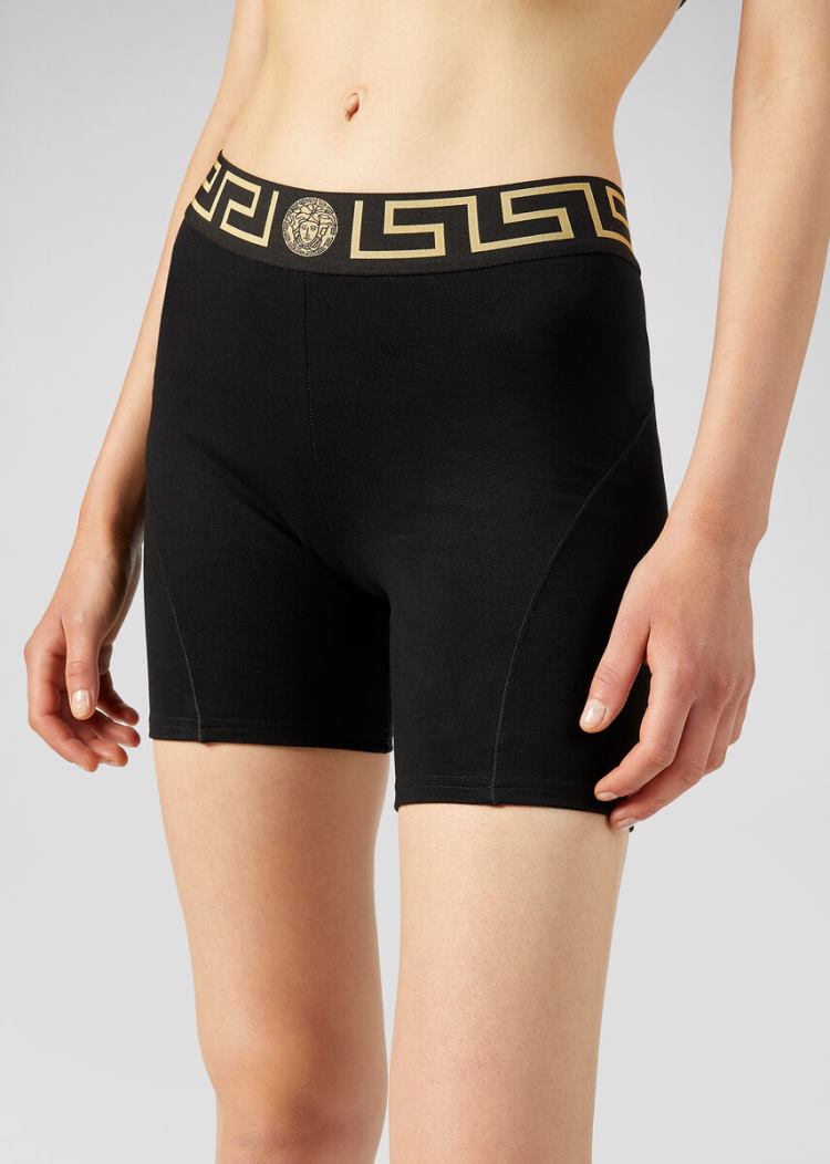 Versace Greca Border Shorts σορτσ γυναικεια μαυρα | 9F35JDO