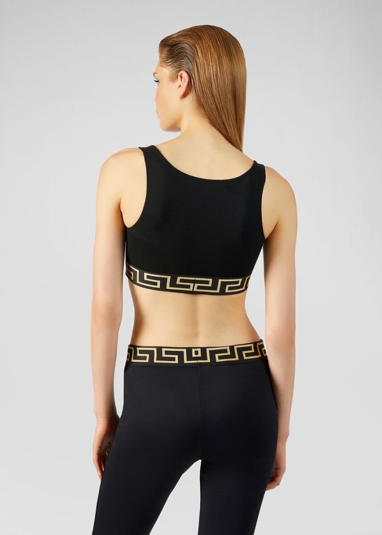 Versace Greca Border Sports Bra αθλητικα σουτιεν γυναικεια μαυρα | KA3BSQ1