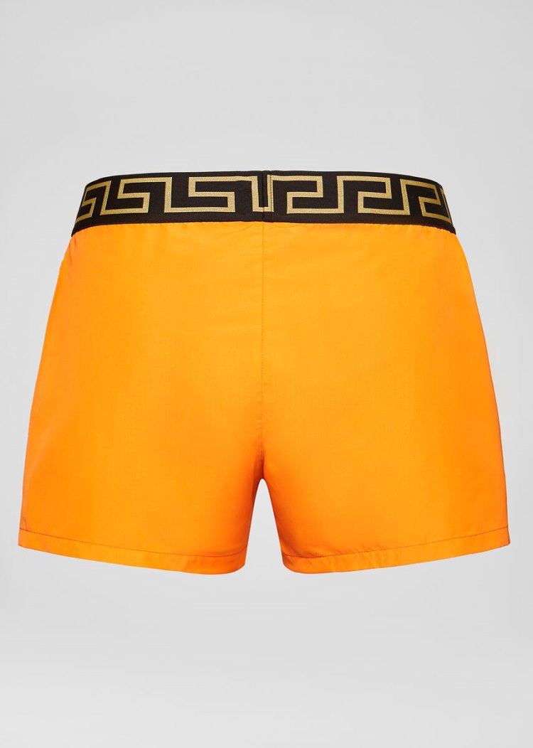 Versace Greca Border Swim Shorts μαγιό ανδρικα πορτοκαλι | 22WSMNY