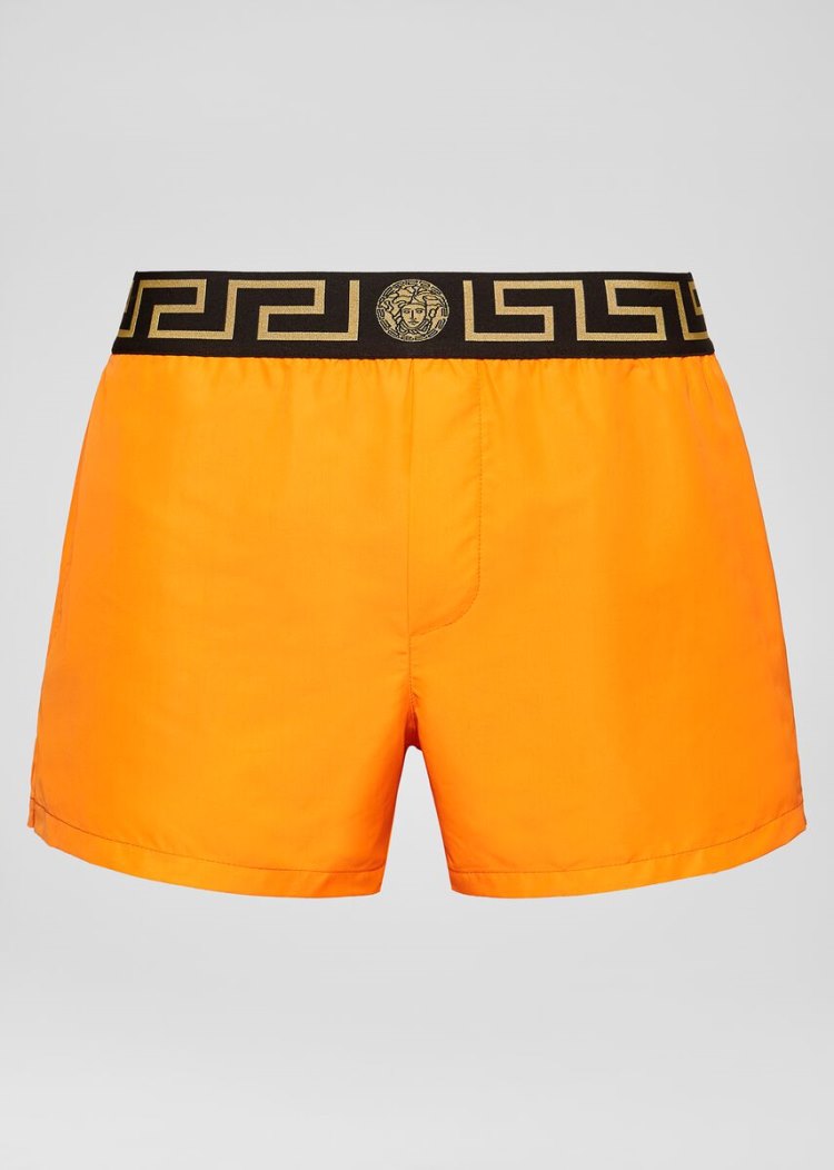 Versace Greca Border Swim Shorts μαγιό ανδρικα πορτοκαλι | 22WSMNY