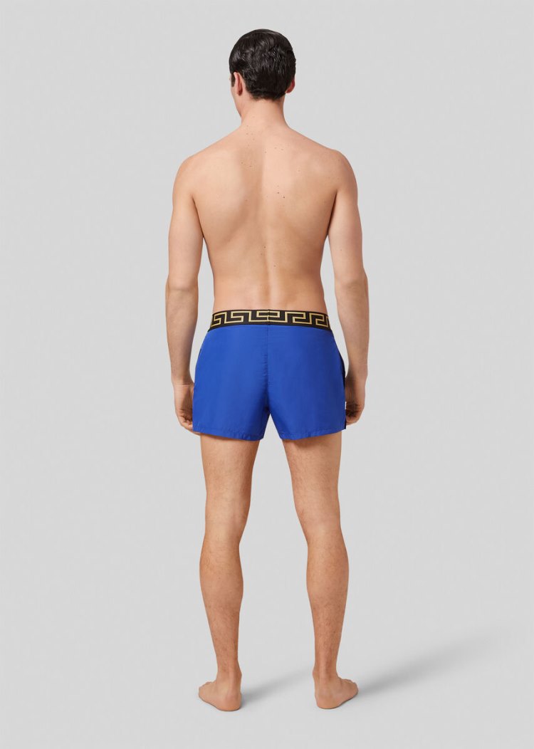Versace Greca Border Swim Shorts μαγιό ανδρικα μπλε | KB0F7KK