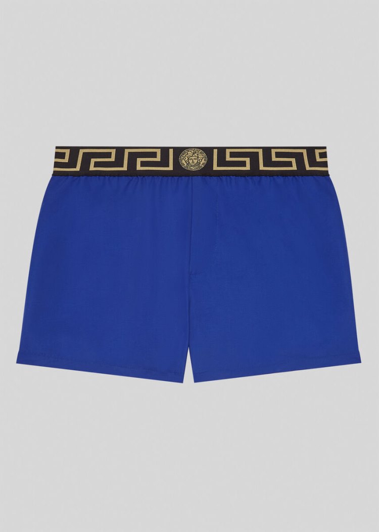 Versace Greca Border Swim Shorts μαγιό ανδρικα μπλε | KB0F7KK