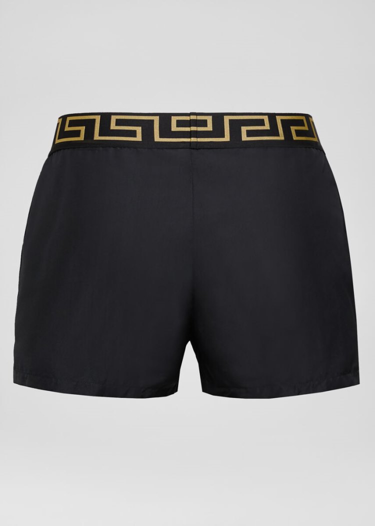 Versace Greca Border Swim Shorts μαγιό ανδρικα μαυρα | LVJ5NK0