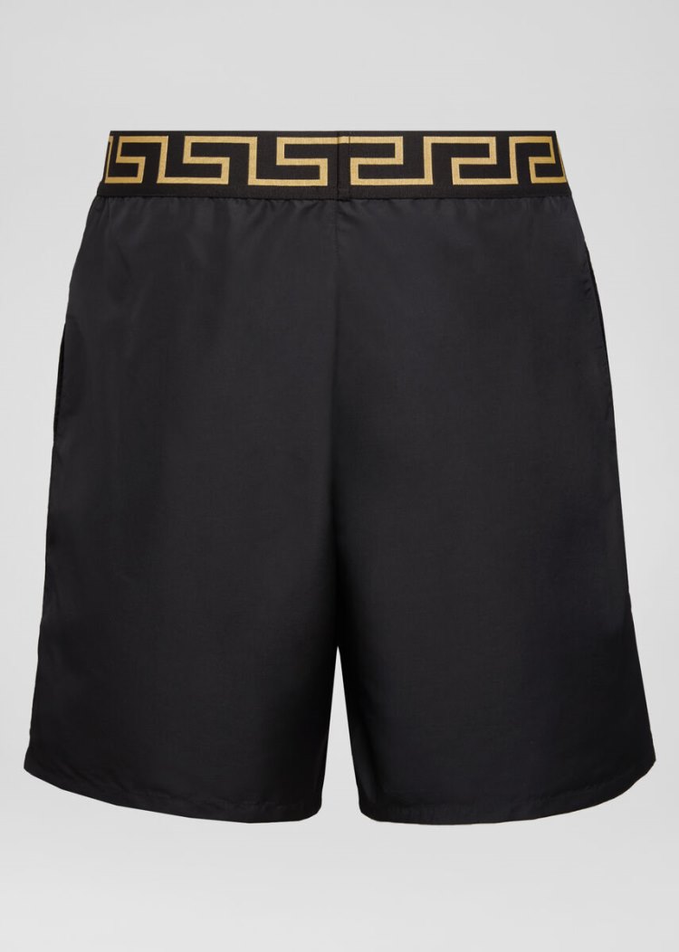 Versace Greca Border Swim Trunks μαγιό ανδρικα μαυρα | 19WTVUZ