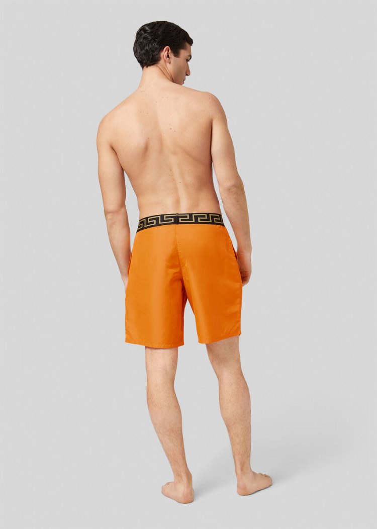Versace Greca Border Swim Trunks μαγιό ανδρικα πορτοκαλι | 5PBEGAT