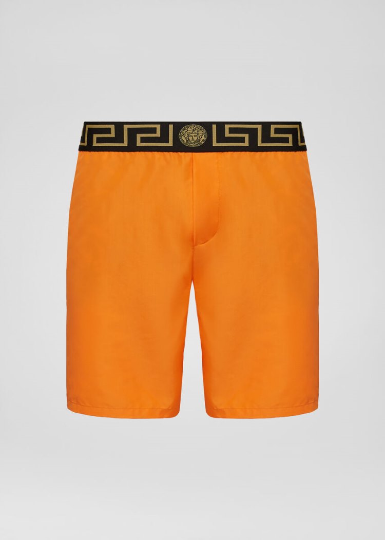 Versace Greca Border Swim Trunks μαγιό ανδρικα πορτοκαλι | 5PBEGAT