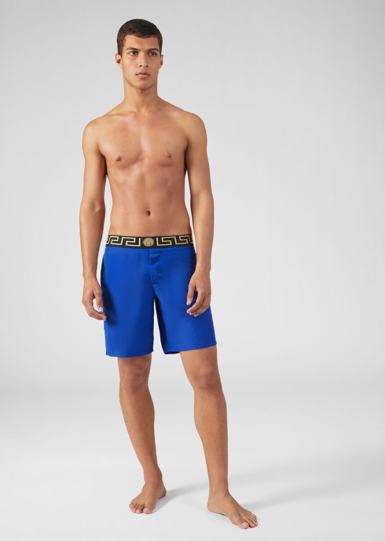 Versace Greca Border Swim Trunks μαγιό ανδρικα μπλε | K4Z2N8Q