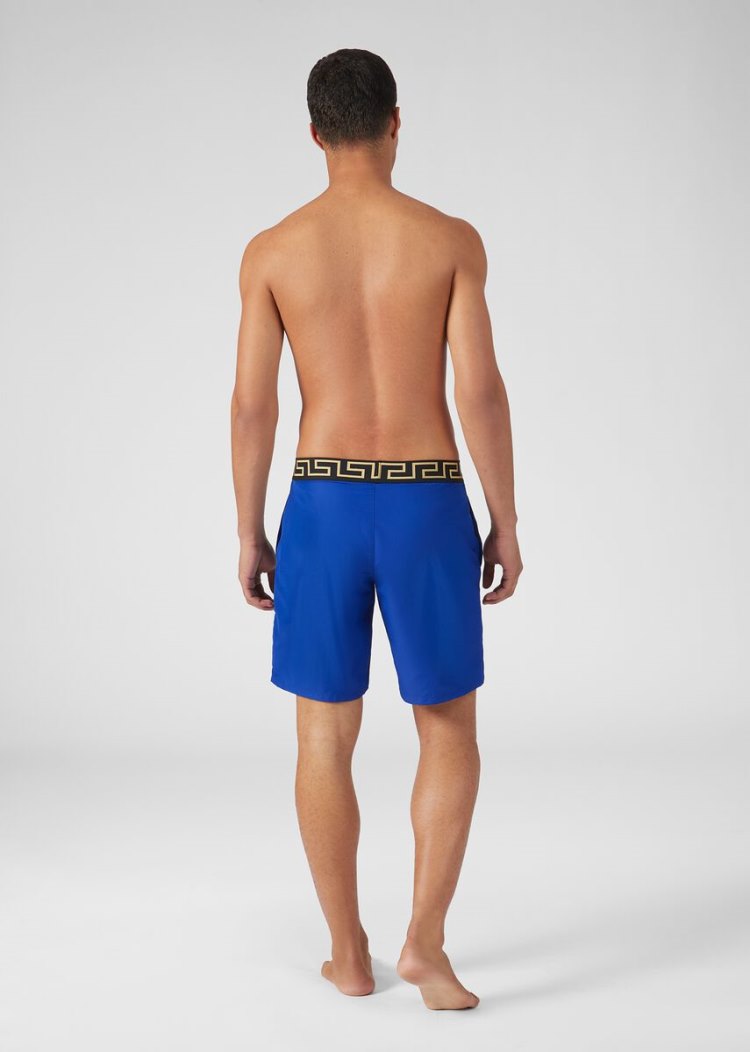 Versace Greca Border Swim Trunks μαγιό ανδρικα μπλε | K4Z2N8Q
