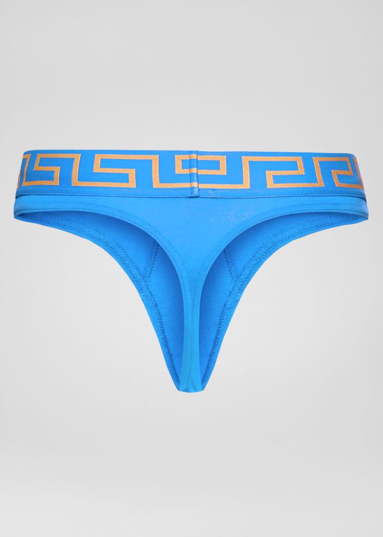 Versace Greca Border Thongs εσωρουχα ανδρικα μπλε | K6C84I0