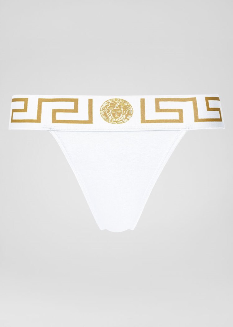 Versace Greca Border Thongs εσωρουχα γυναικεια ασπρα | CZLYB4A