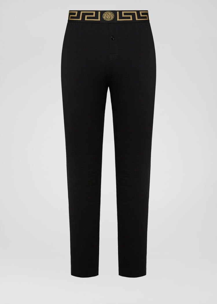 Versace Greca Border Trousers παντελόνι ανδρικα μαυρα | 7TO8OUQ