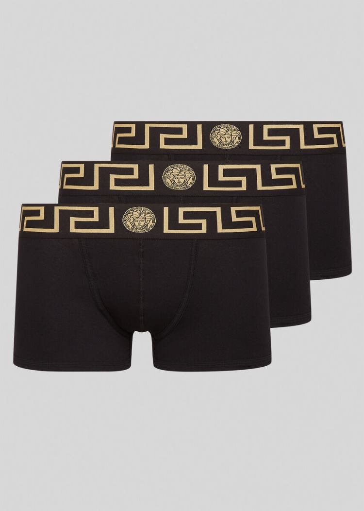 Versace Greca Border Trunks εσωρουχα ανδρικα μαυρα | 56G8LTV