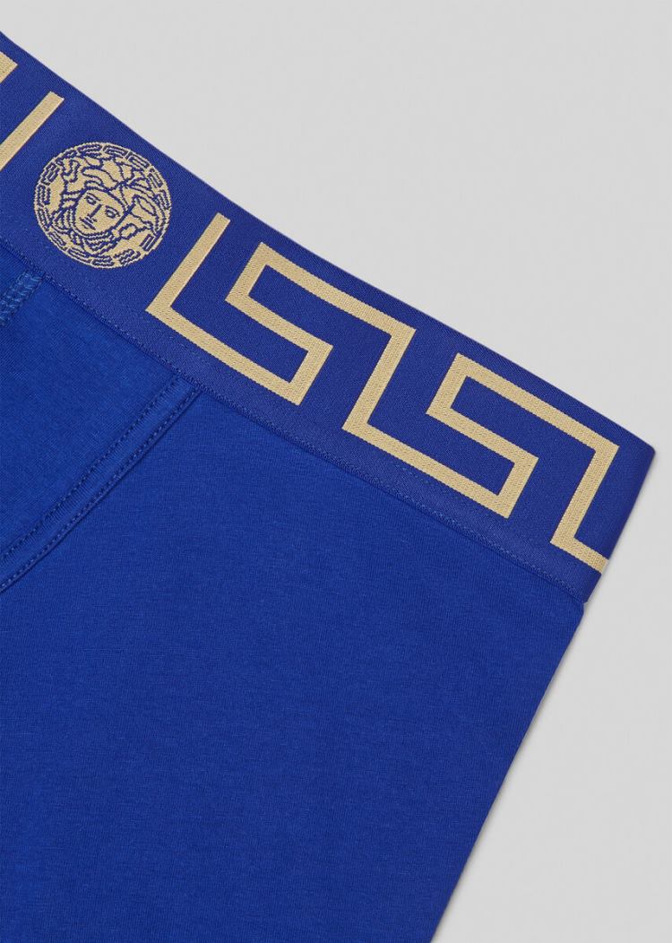 Versace Greca Border Trunks εσωρουχα ανδρικα μπλε | O5CQICB