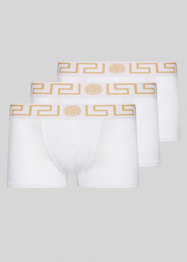 Versace Greca Border Trunks εσωρουχα ανδρικα ασπρα | QHRJQU1