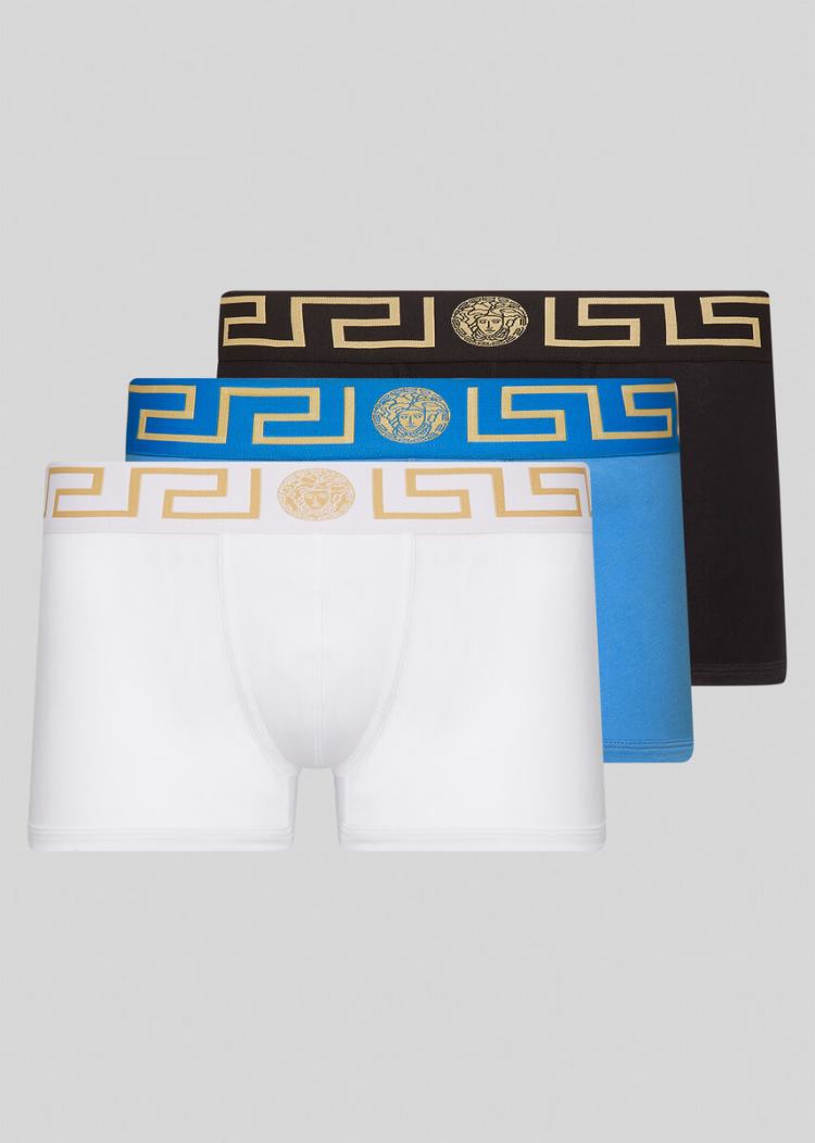 Versace Greca Border Trunks εσωρουχα ανδρικα μπλε | VCHFHM8