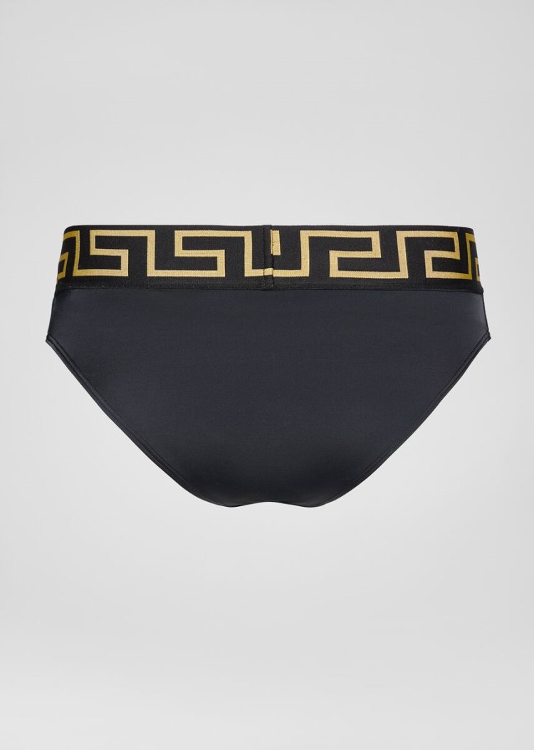 Versace Greca Border Μπικίνι Briefs μαγιό γυναικεια μαυρα | 5C0OOHF
