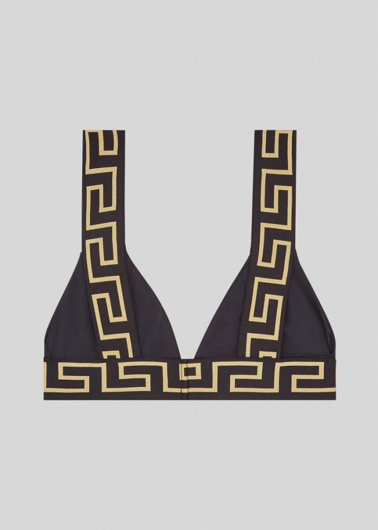 Versace Greca Border Μπικίνι Top μαγιό γυναικεια μαυρα | ZPR6H0N