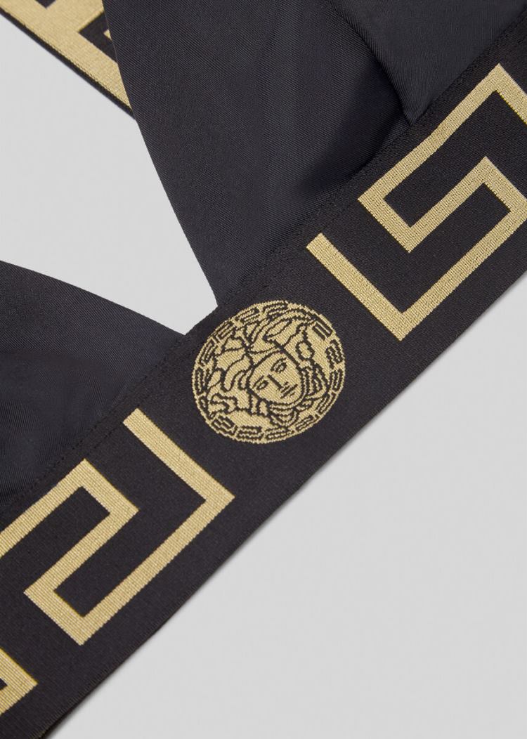 Versace Greca Border Μπικίνι Top μαγιό γυναικεια μαυρα | ZPR6H0N