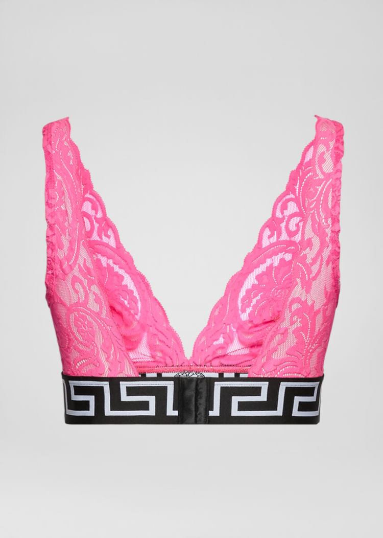 Versace Greca Border δαντελα Bralette εσωρουχα γυναικεια ροζ | V89HWJI