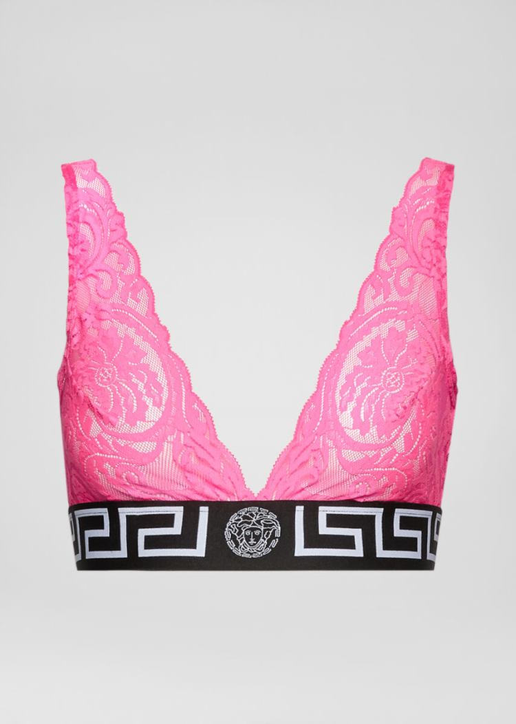 Versace Greca Border δαντελα Bralette εσωρουχα γυναικεια ροζ | V89HWJI