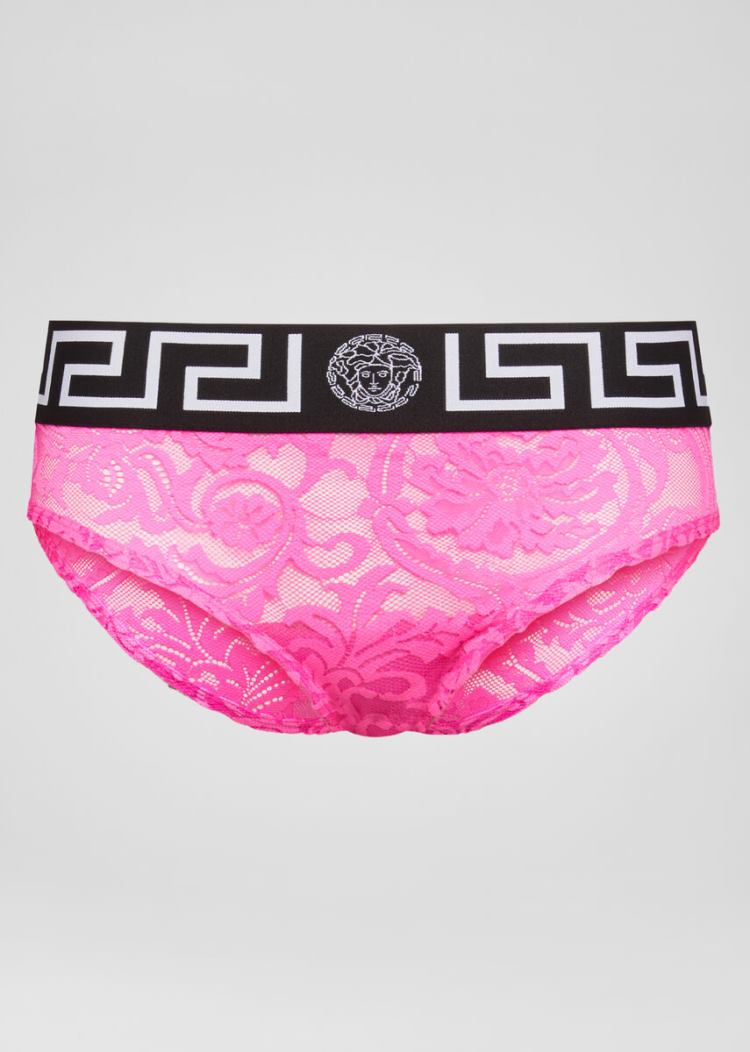 Versace Greca Border δαντελα Briefs εσωρουχα γυναικεια ροζ | 3JFKXFA