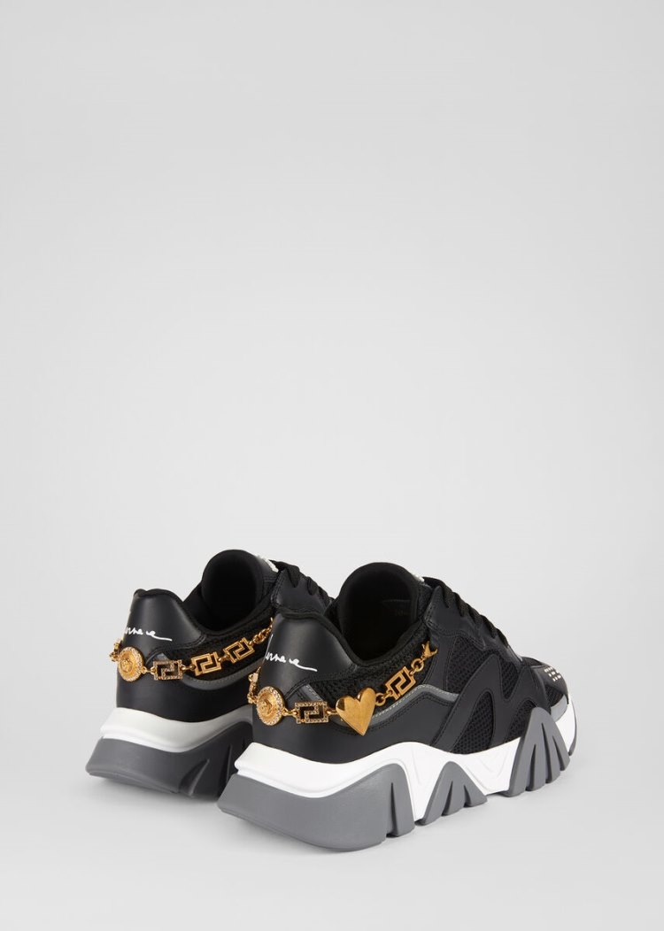 Versace Greca Chain Squalo Trainers αθλητικα γυναικεια μαυρα | 4TCCQG5