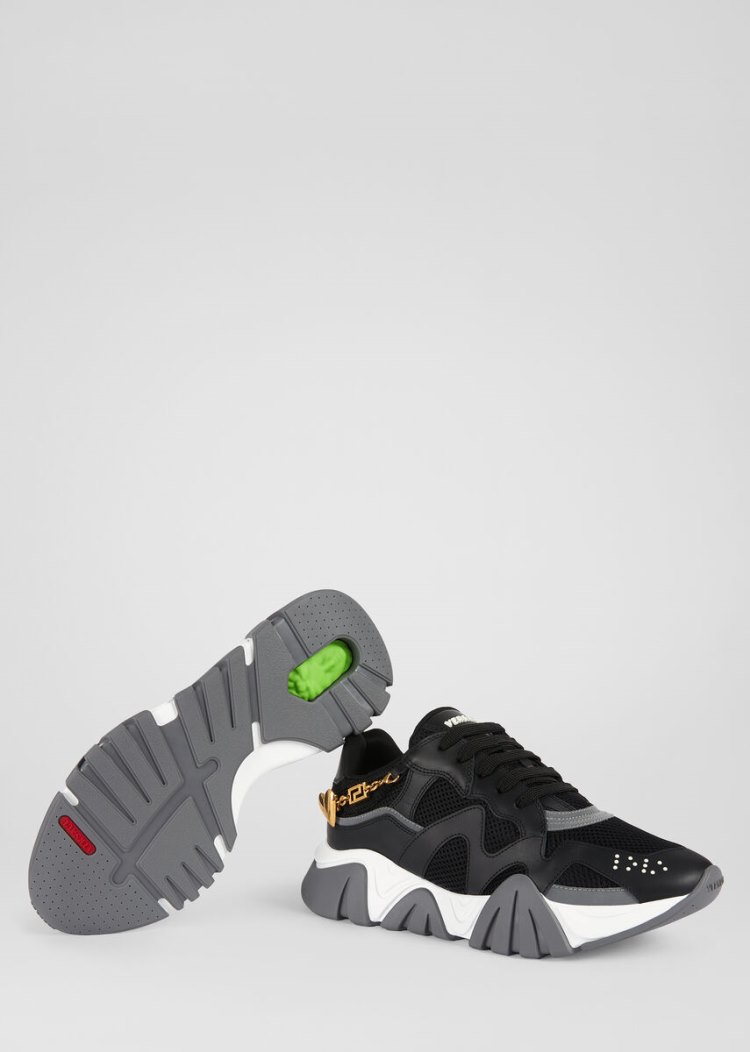 Versace Greca Chain Squalo Trainers αθλητικα γυναικεια μαυρα | 4TCCQG5