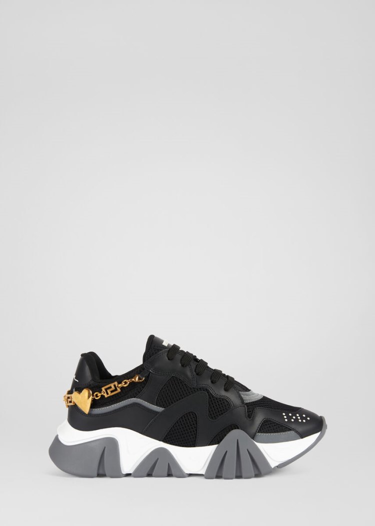Versace Greca Chain Squalo Trainers αθλητικα γυναικεια μαυρα | 4TCCQG5