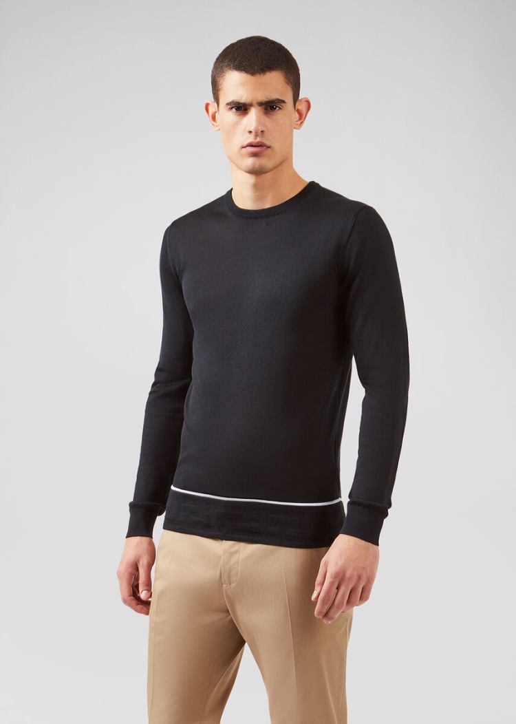 Versace Greca Pattern πουλοβερ Πουλόβερ ανδρικα μαυρα | L8N89ND