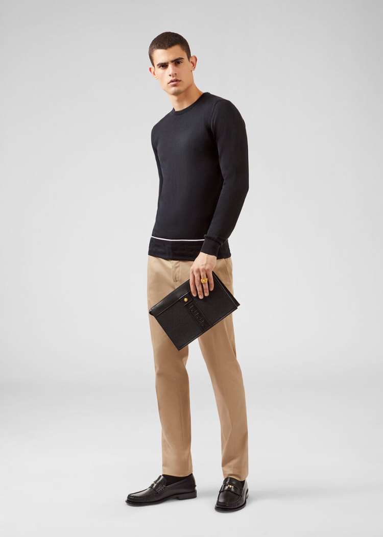 Versace Greca Pattern πουλοβερ Πουλόβερ ανδρικα μαυρα | L8N89ND