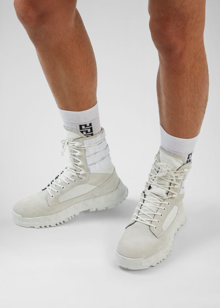 Versace Greca Rhegis Boots μποτεσ ανδρικα ασπρα | CS4IDJC