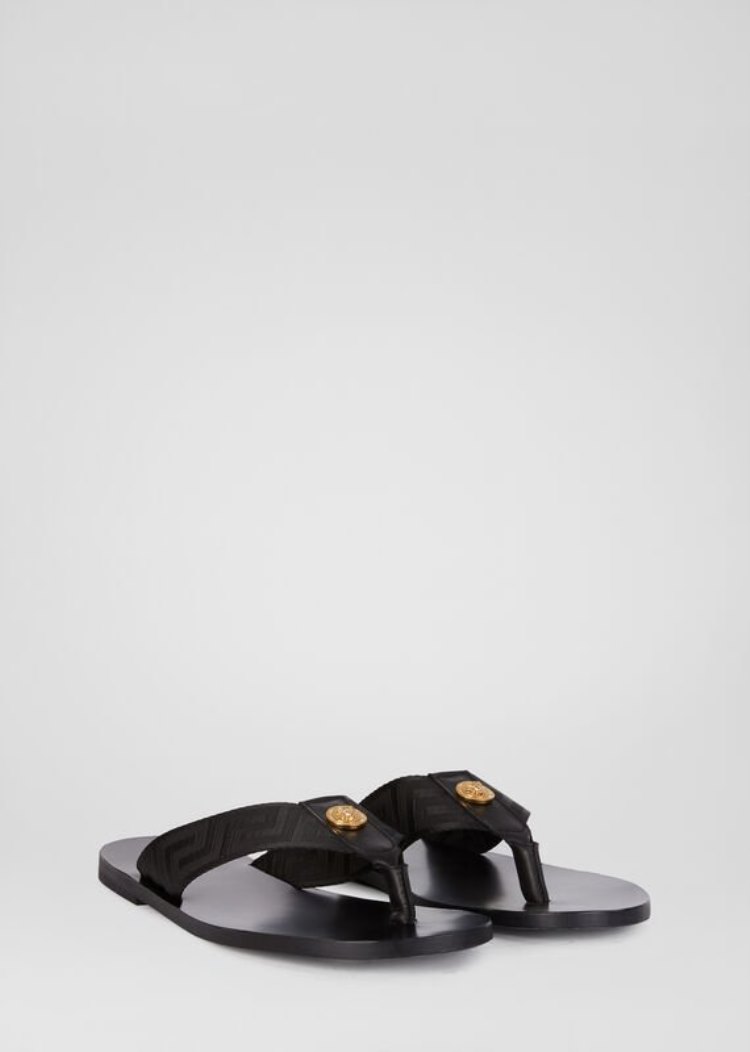 Versace Greca Sandals σανδαλια ανδρικα μαυρα | GS7PGMA